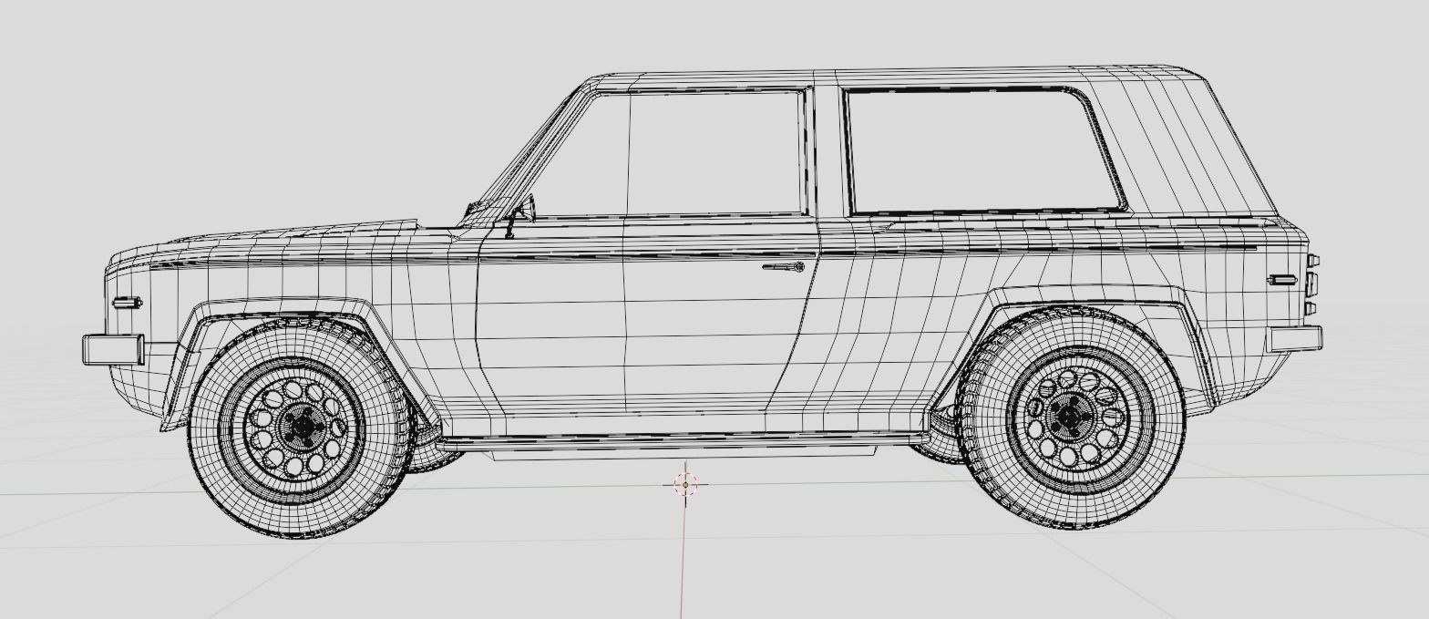 70s generic SUV Low-poly 3D model_20