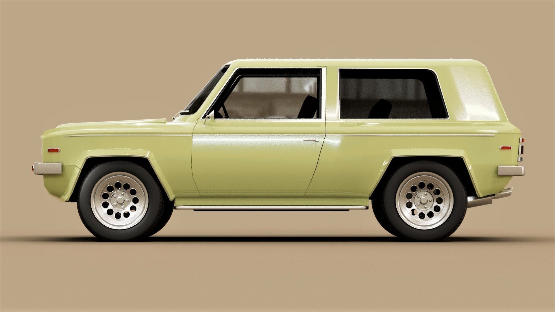 70s generic SUV Low-poly 3D model_2