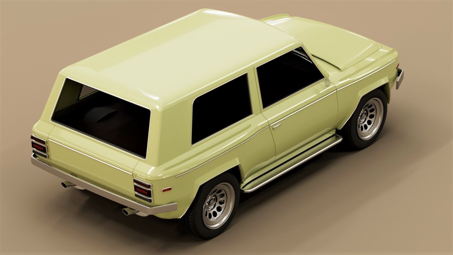 70s generic SUV Low-poly 3D model_6
