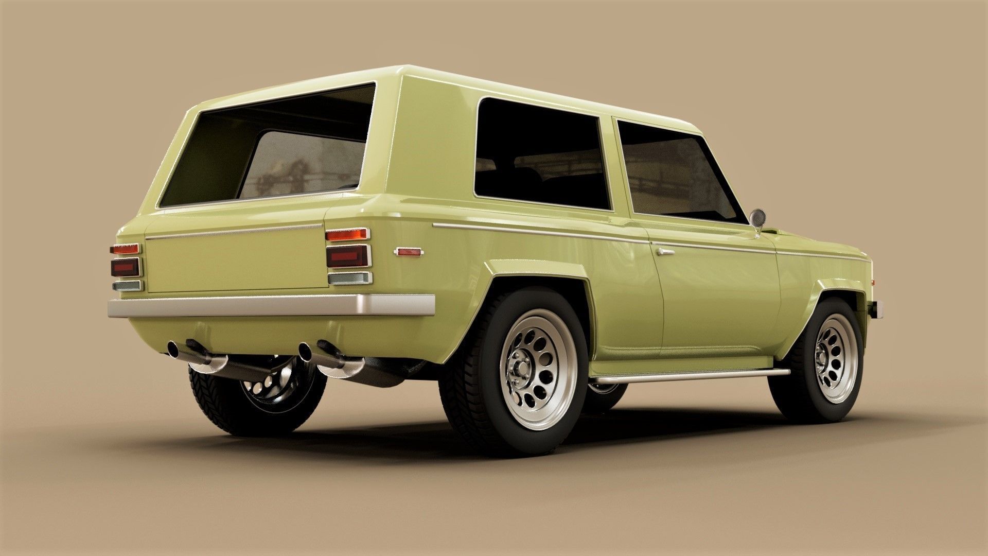 70s generic SUV Low-poly 3D model_11