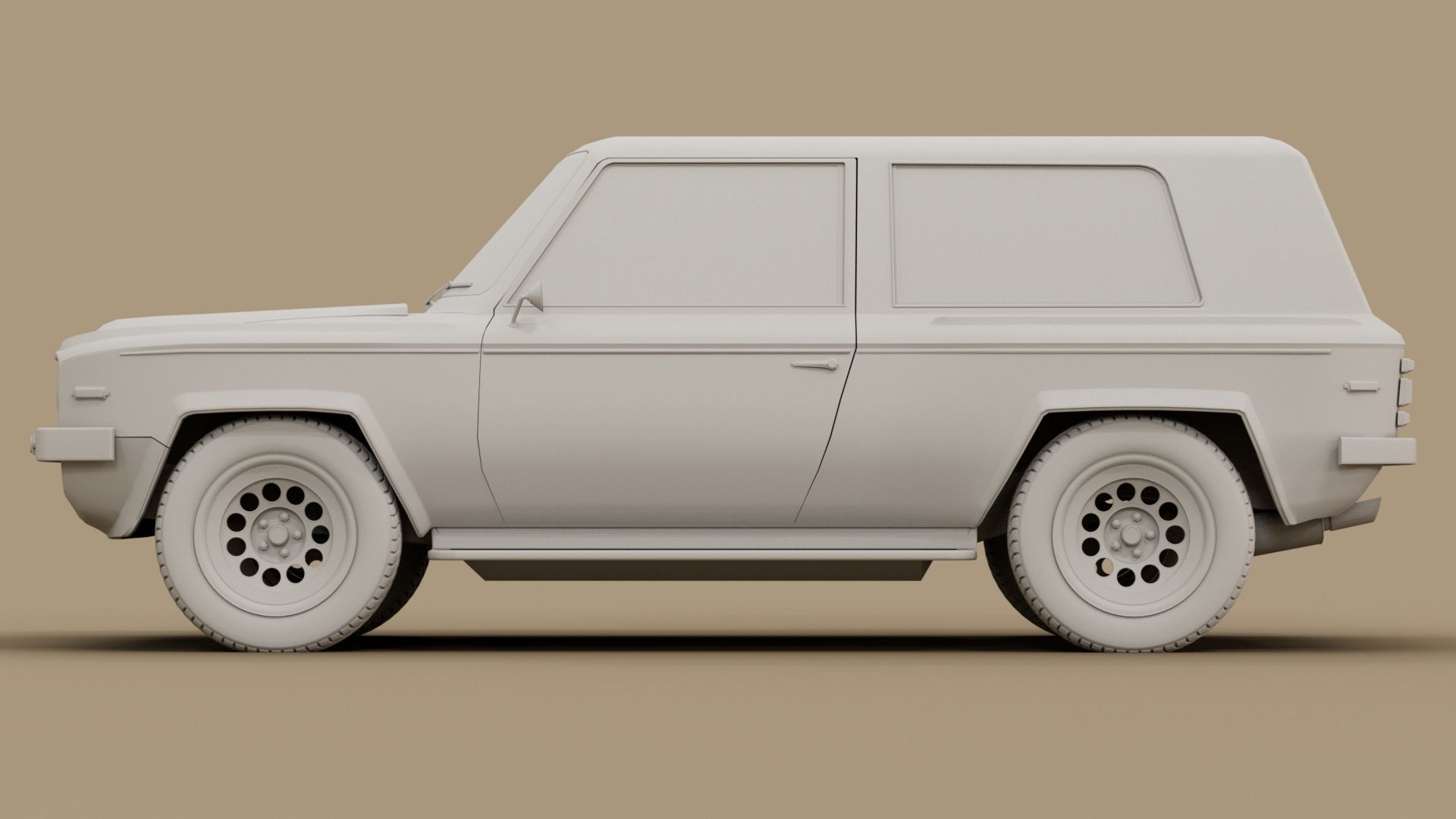 70s generic SUV Low-poly 3D model_13