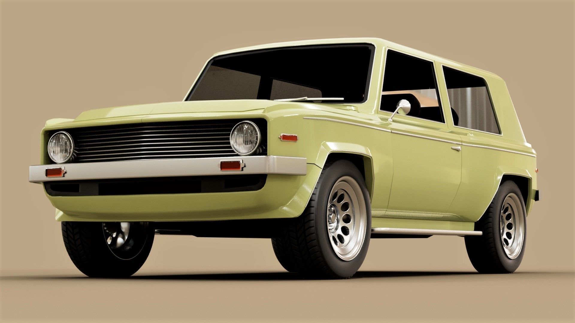 70s generic SUV Low-poly 3D model_10
