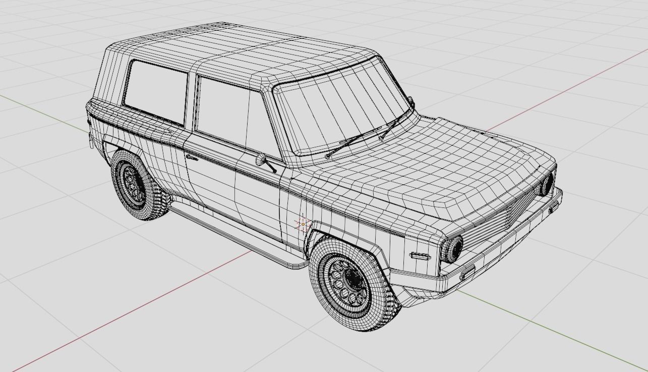 70s generic SUV Low-poly 3D model_22
