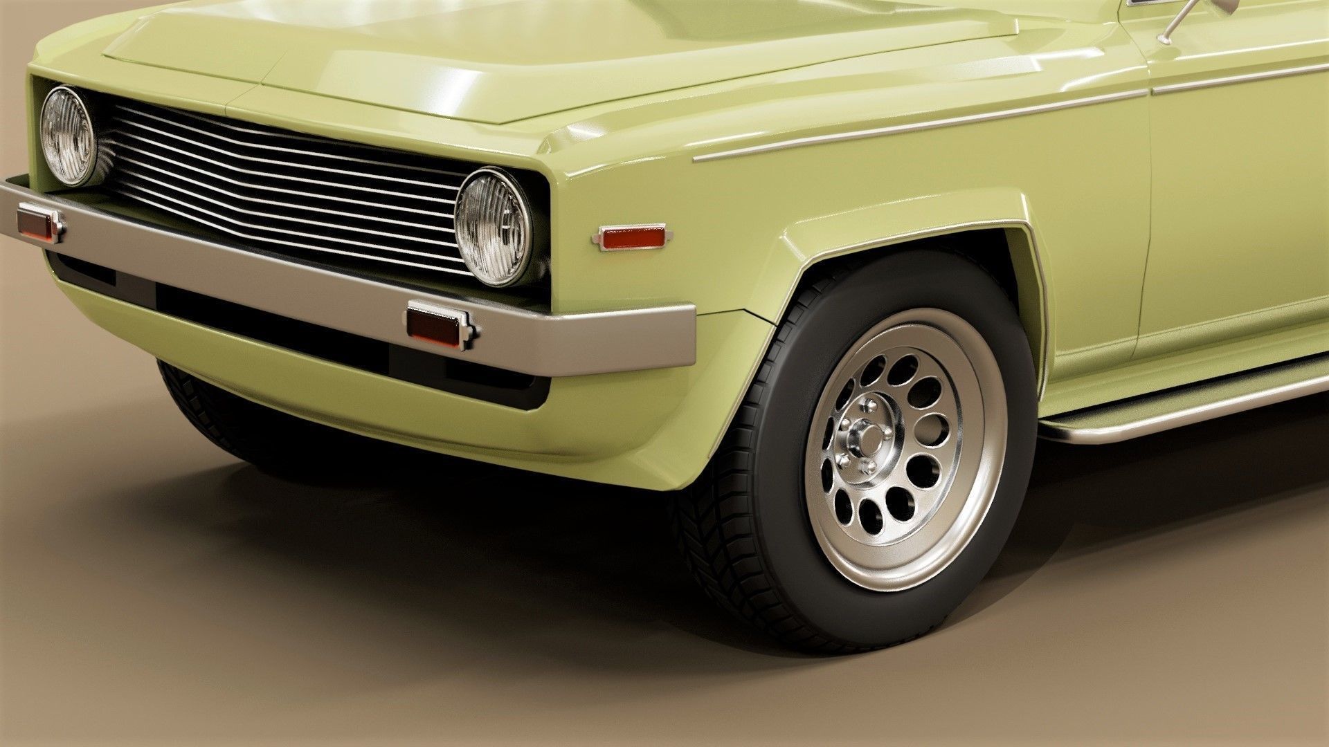 70s generic SUV Low-poly 3D model_7