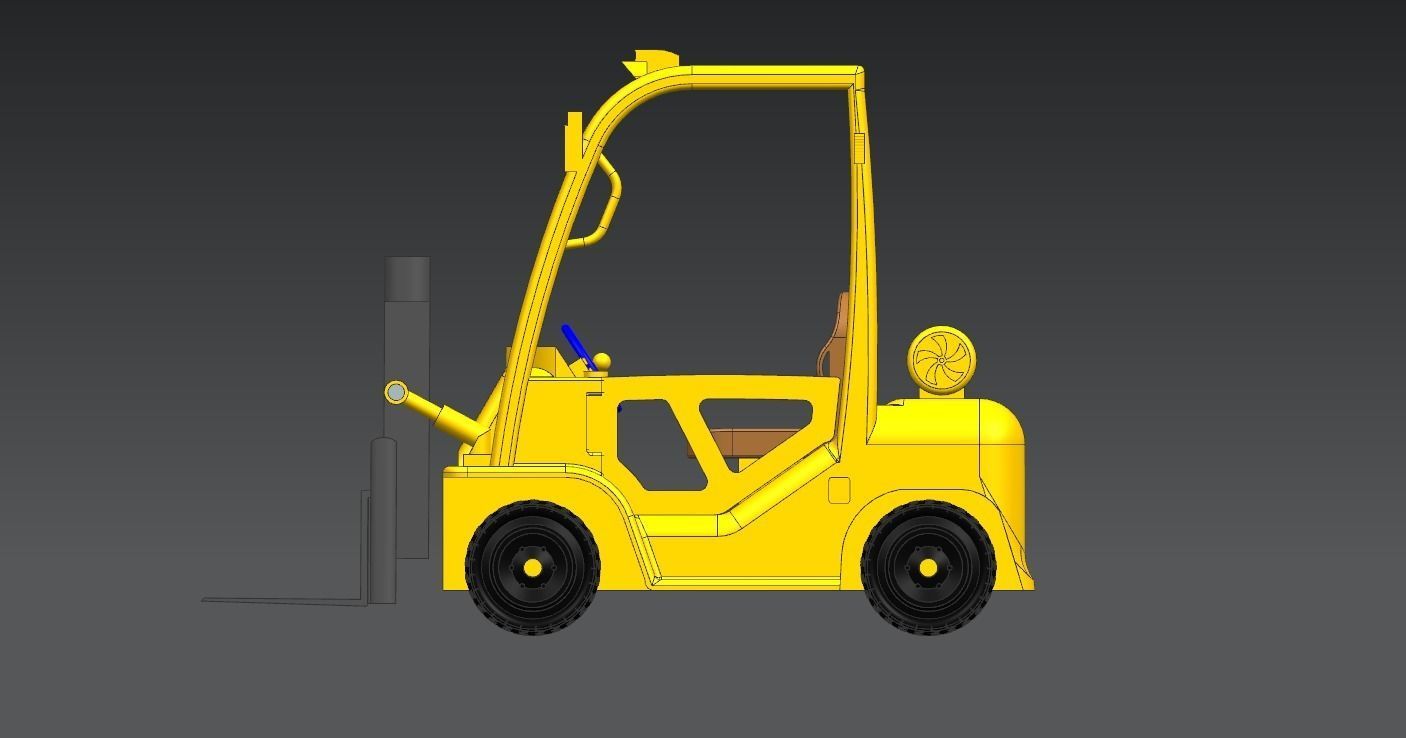 Forklift Assembly 3D print model_4