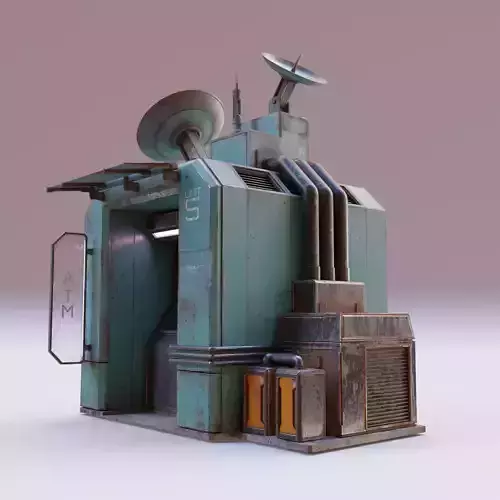 Cyberpunk City Assets - 01 The ATM Low-poly 3D model