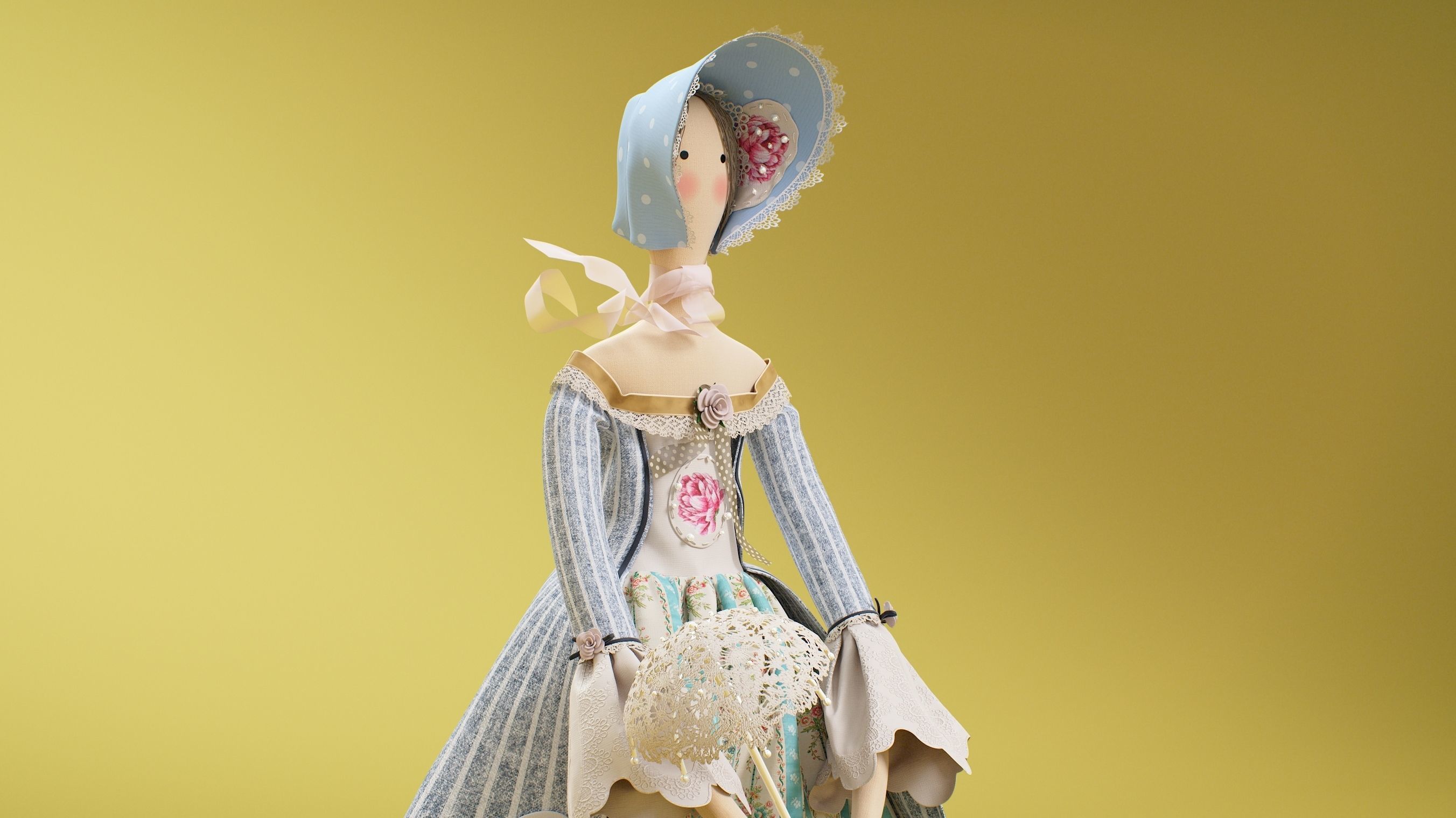 Tilda Doll 04 3D model_6