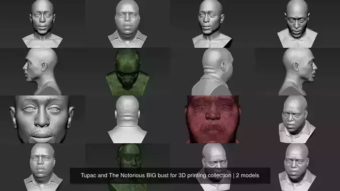 Tupac and The Notorious BIG bust for 3D printing collection 