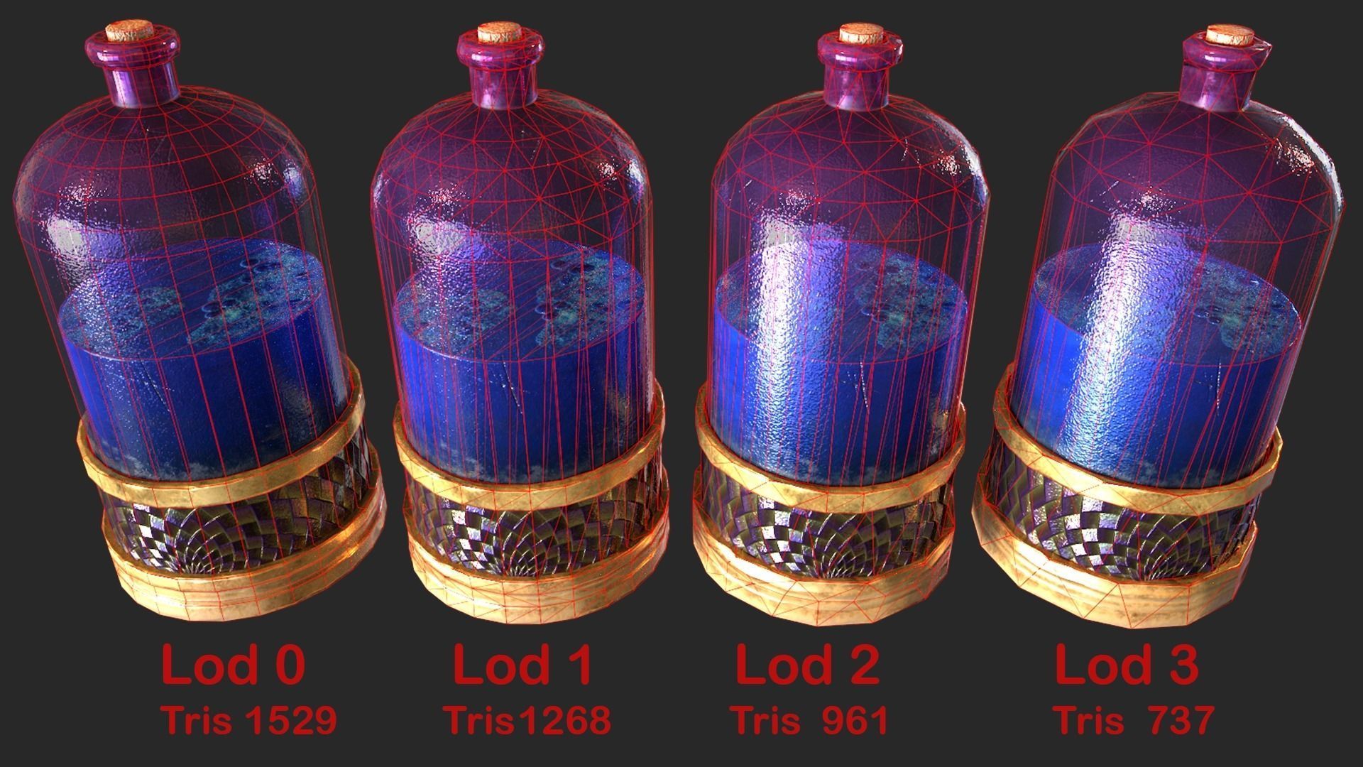 Health Potion Bottle Set  Low-poly 3D model_25