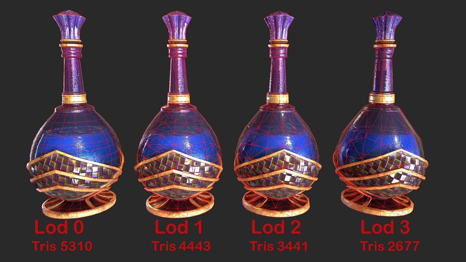 Health Potion Bottle Set  Low-poly 3D model_16