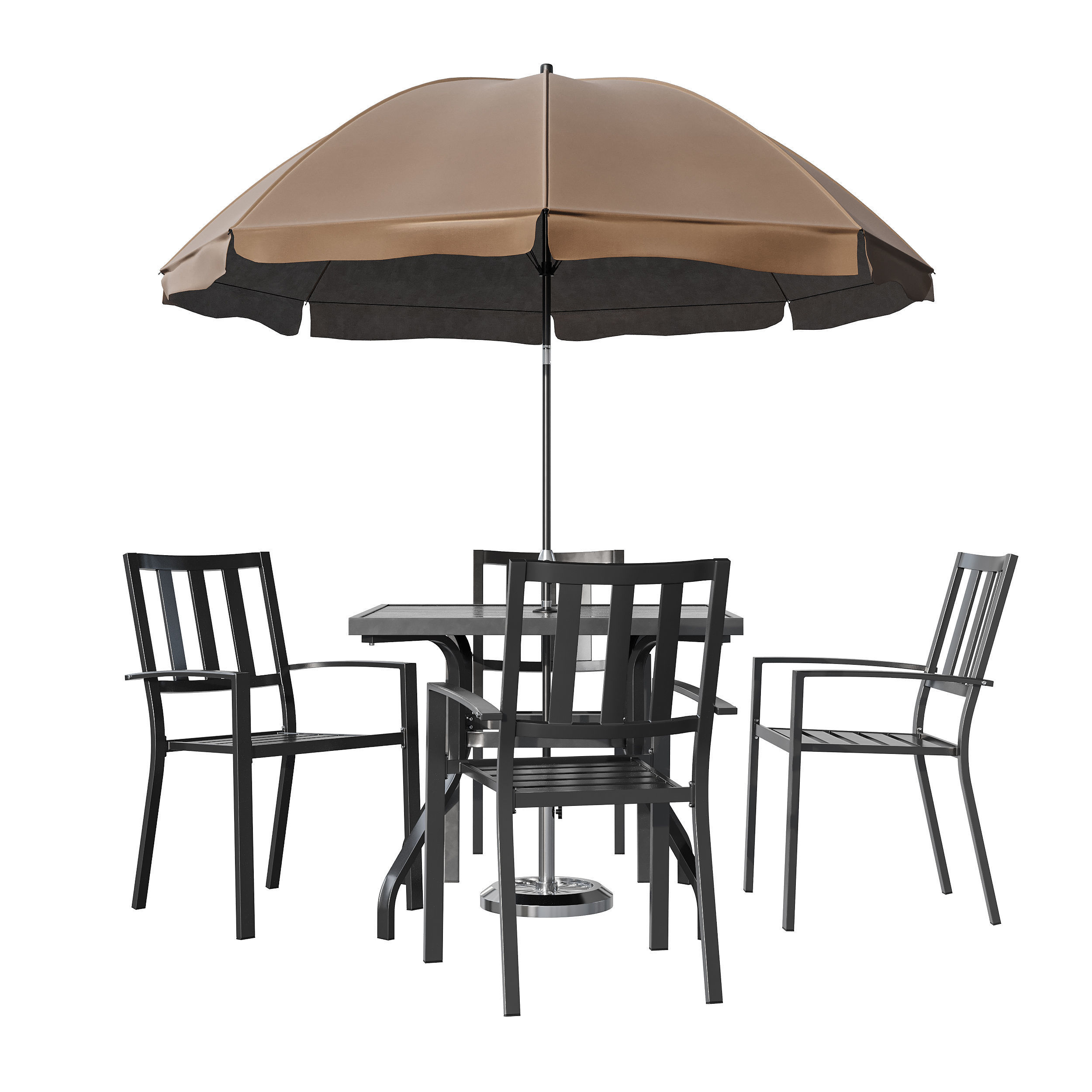 Castanon Rectangular Dining Set 3D model_2