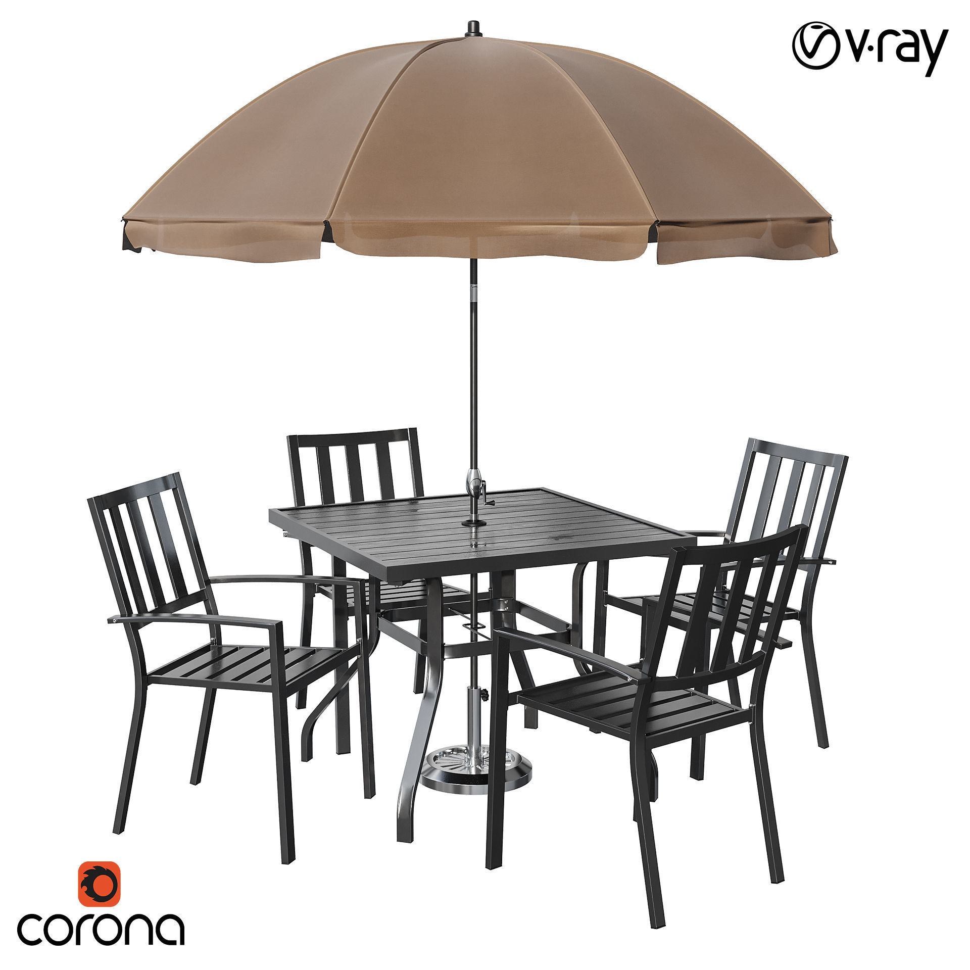 Castanon Rectangular Dining Set 3D model_0