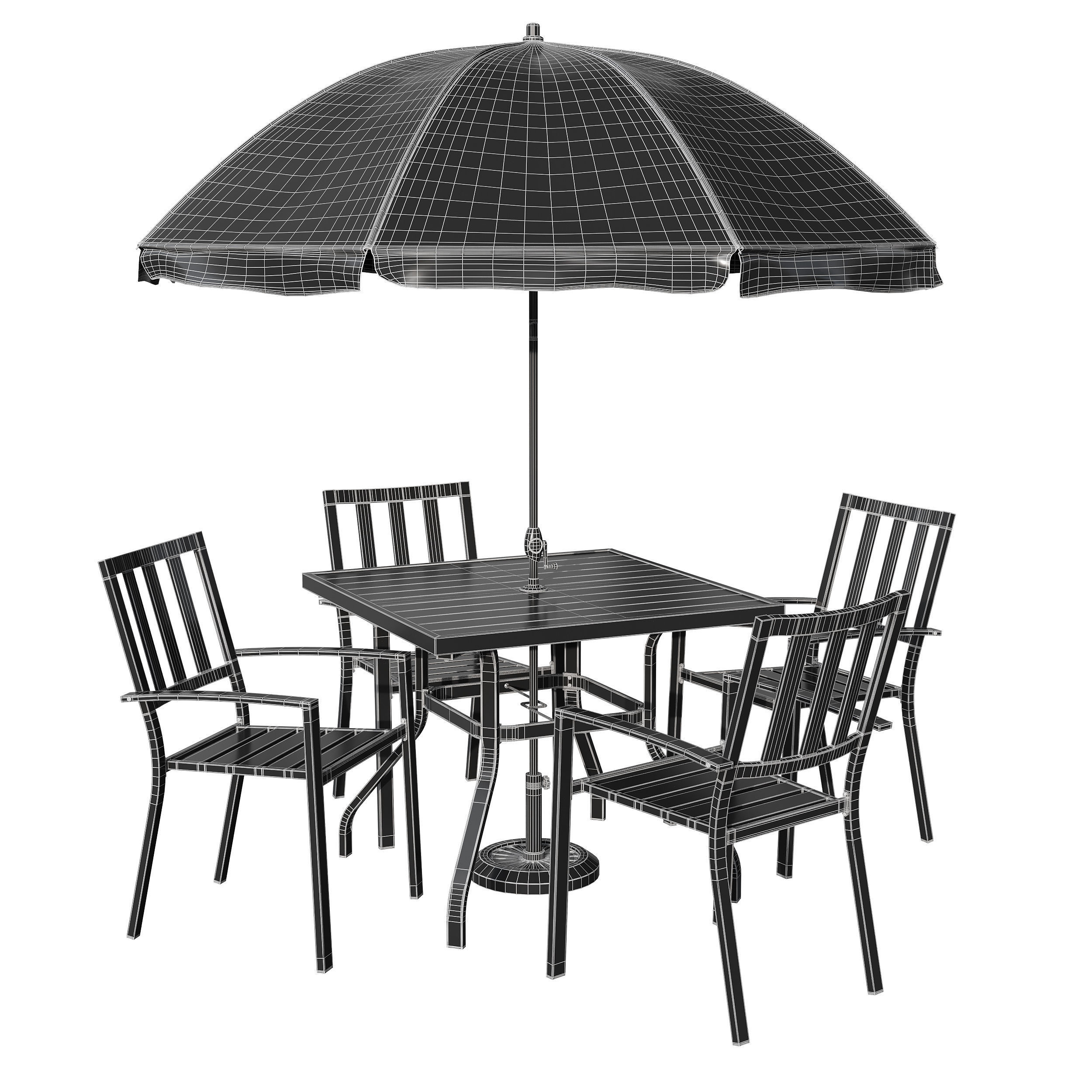 Castanon Rectangular Dining Set 3D model_6