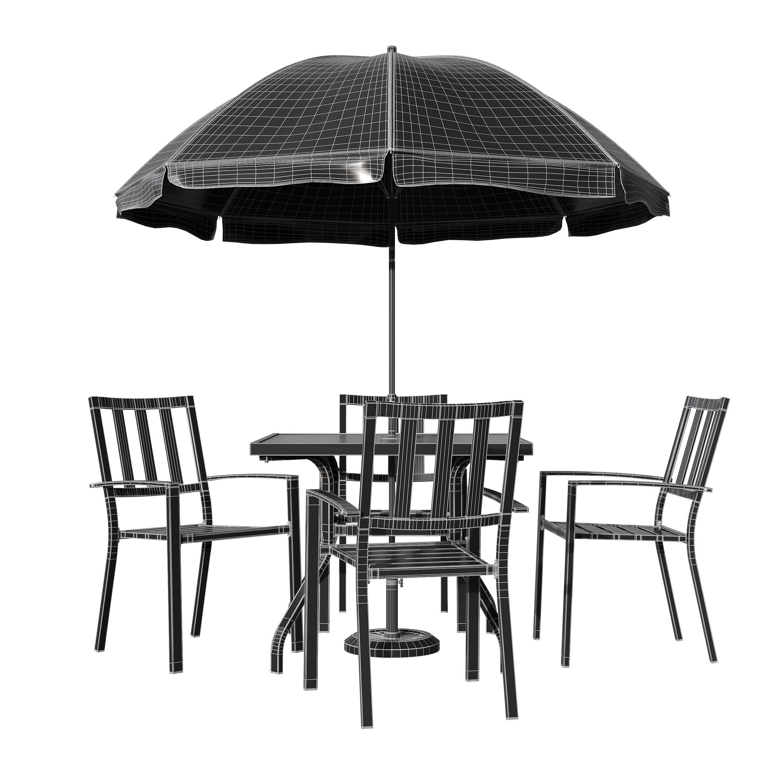 Castanon Rectangular Dining Set 3D model_7