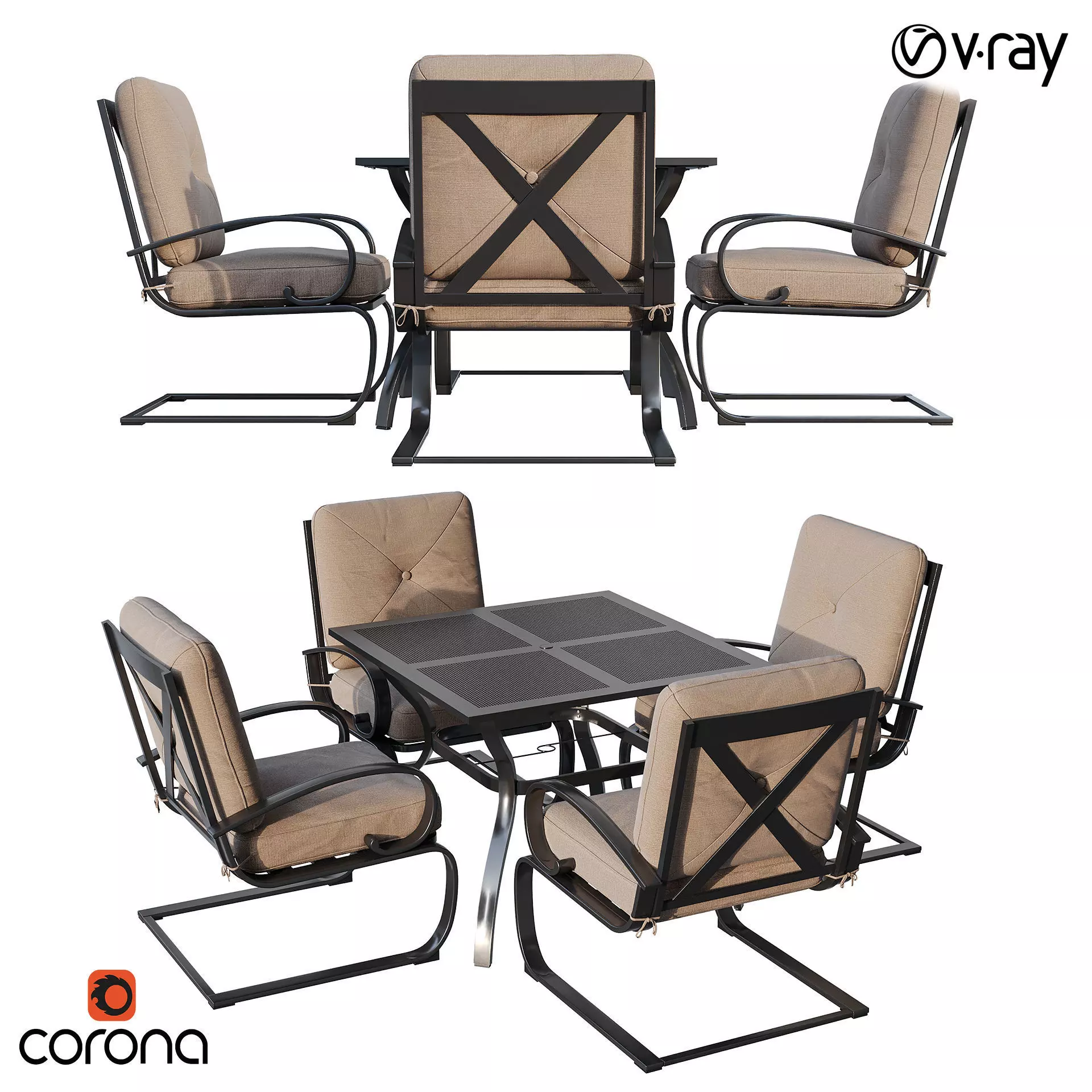 Cedar Creek lounge set 3D model_0