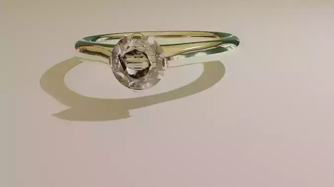 Dimondring gold ring with oval cut diamond