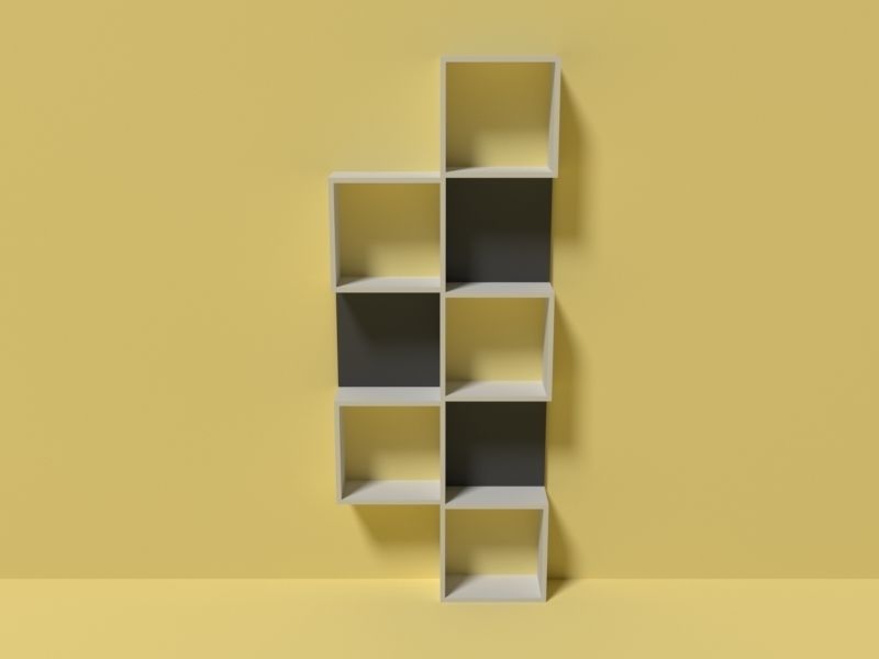 3d model of the shelf Low-poly 3D model_2