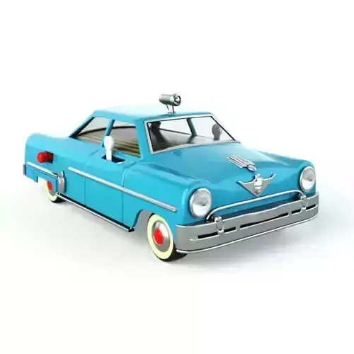 Antique Blue Toy Car 3D model