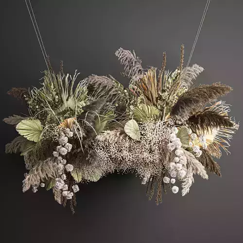 Hanging decor of their dried pampas grass 232 3D model