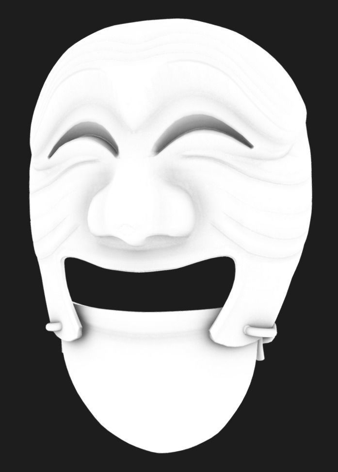 Hahoe Tal - Korean Traditional Mask Low-poly 3D model_5