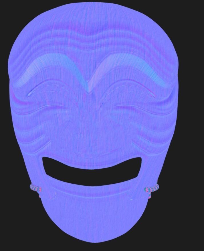 Hahoe Tal - Korean Traditional Mask Low-poly 3D model_2