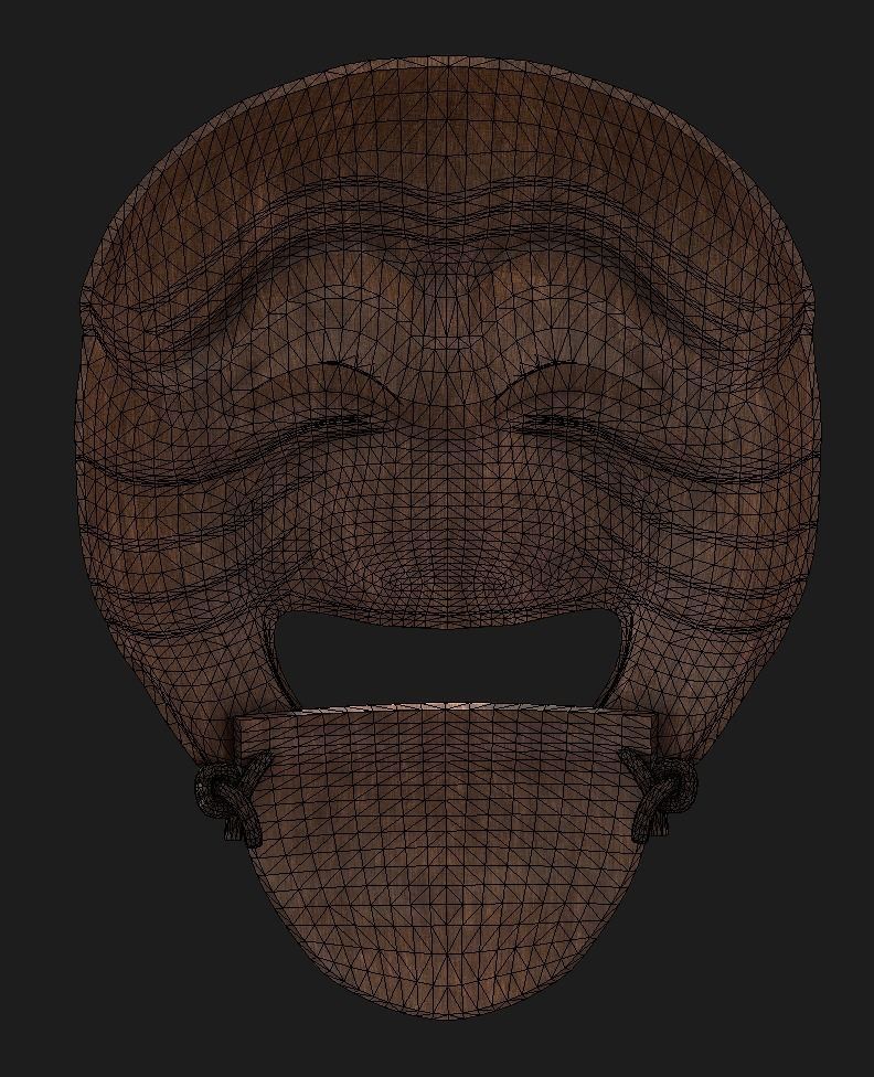 Hahoe Tal - Korean Traditional Mask Low-poly 3D model_1