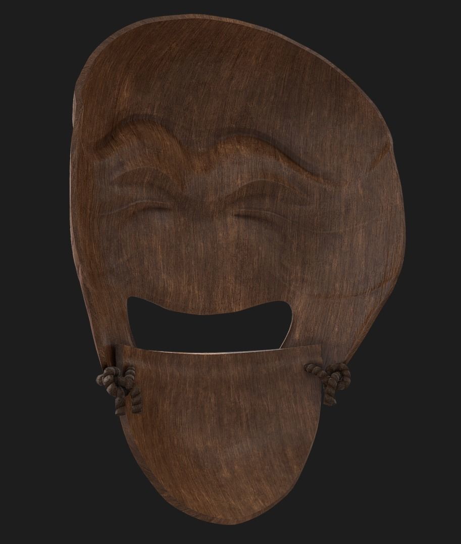 Hahoe Tal - Korean Traditional Mask Low-poly 3D model_8