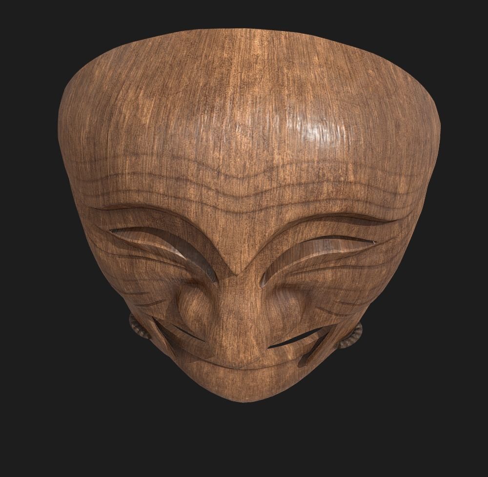 Hahoe Tal - Korean Traditional Mask Low-poly 3D model_9