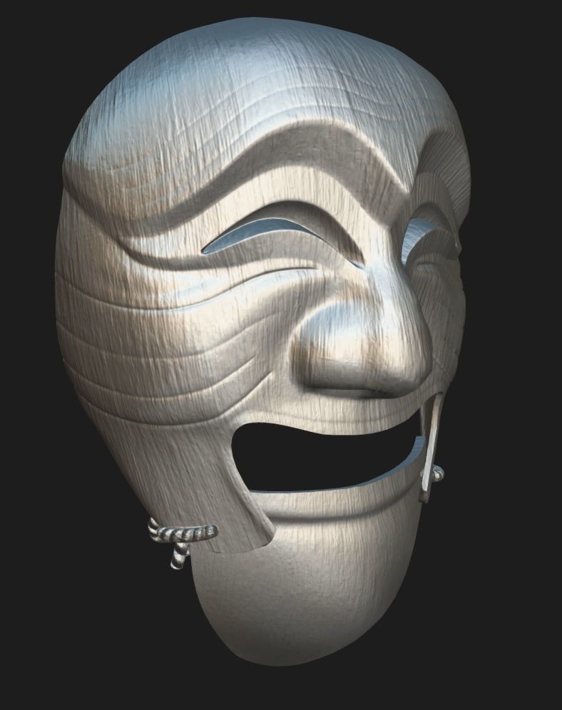 Hahoe Tal - Korean Traditional Mask Low-poly 3D model_3