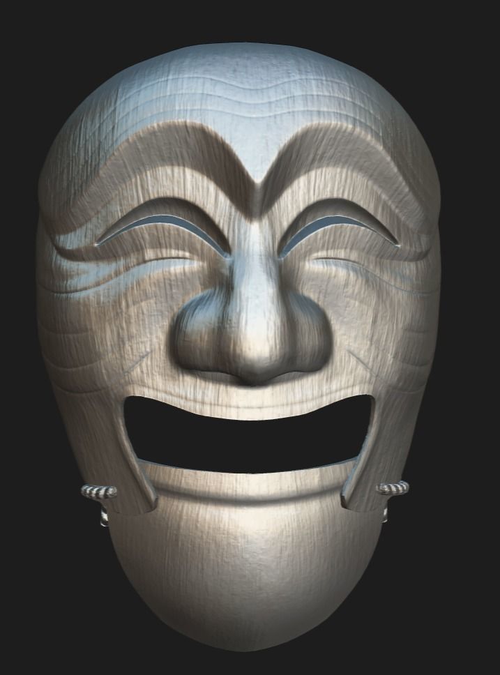 Hahoe Tal - Korean Traditional Mask Low-poly 3D model_4