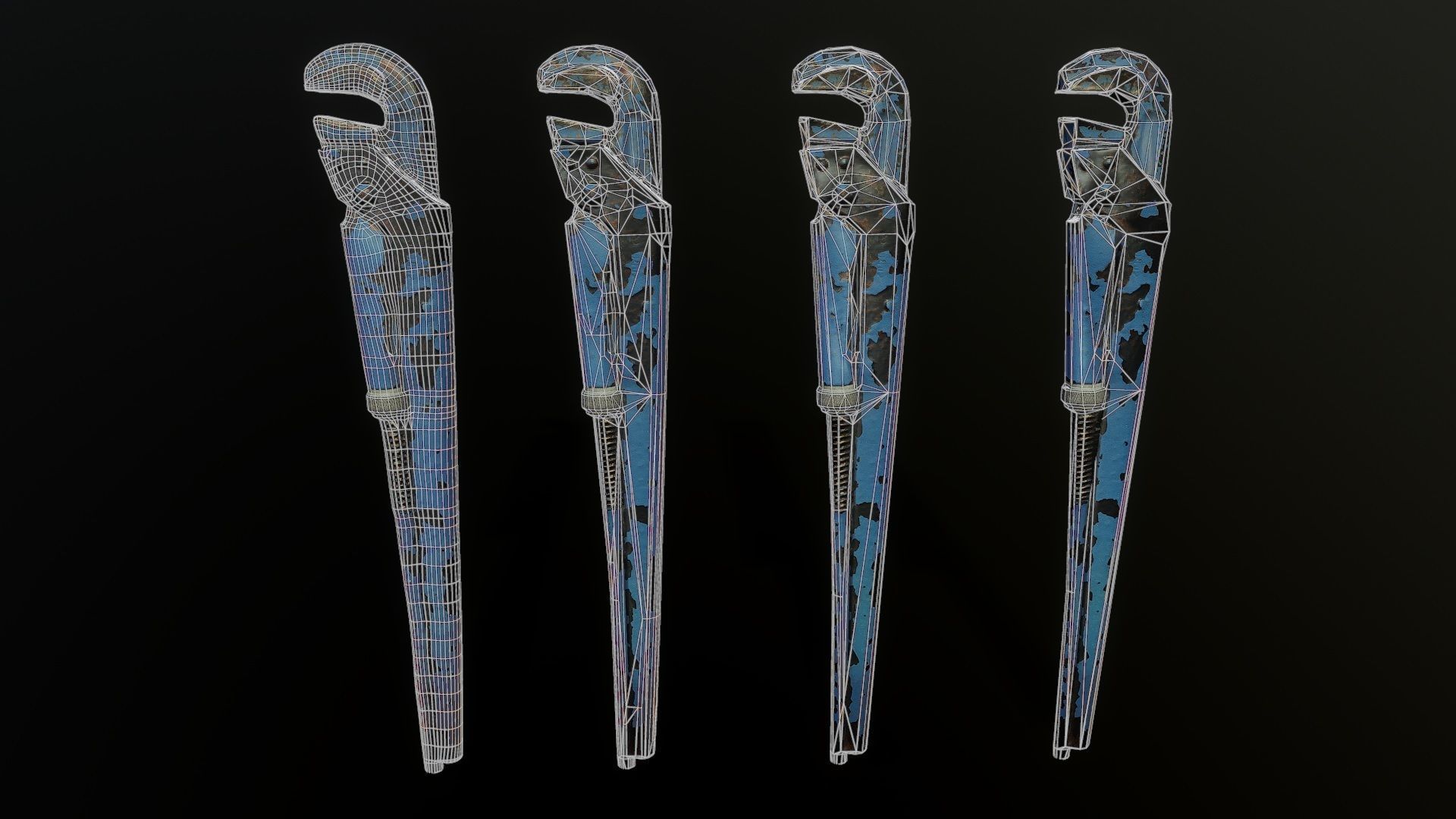 3D Scan Gas Wrench made in USSR Low-poly 3D model_5