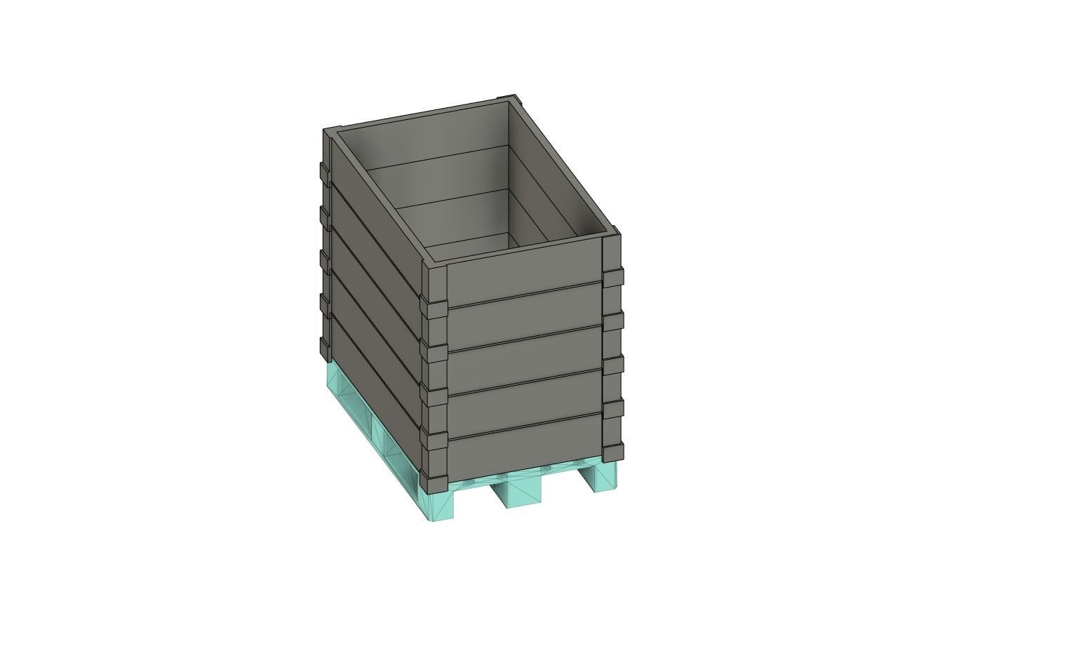 CARGO-0023 Pallet and Crate set H0-scale 23 items 3D print model_12
