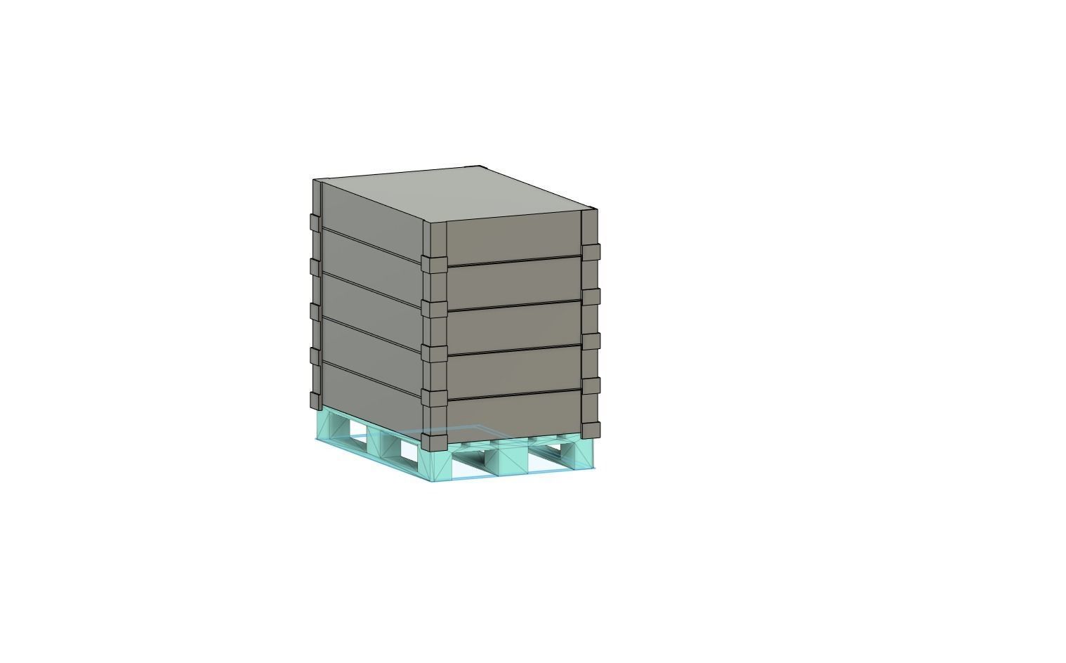 CARGO-0023 Pallet and Crate set H0-scale 23 items 3D print model_13