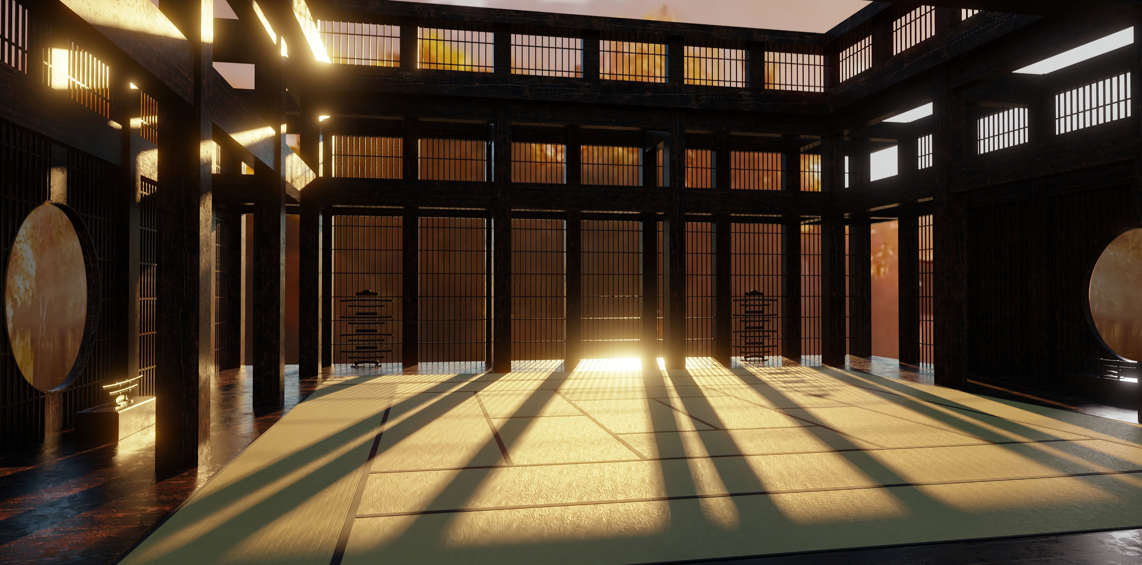 Japanese Tatami combat training Low-poly 3D model_8