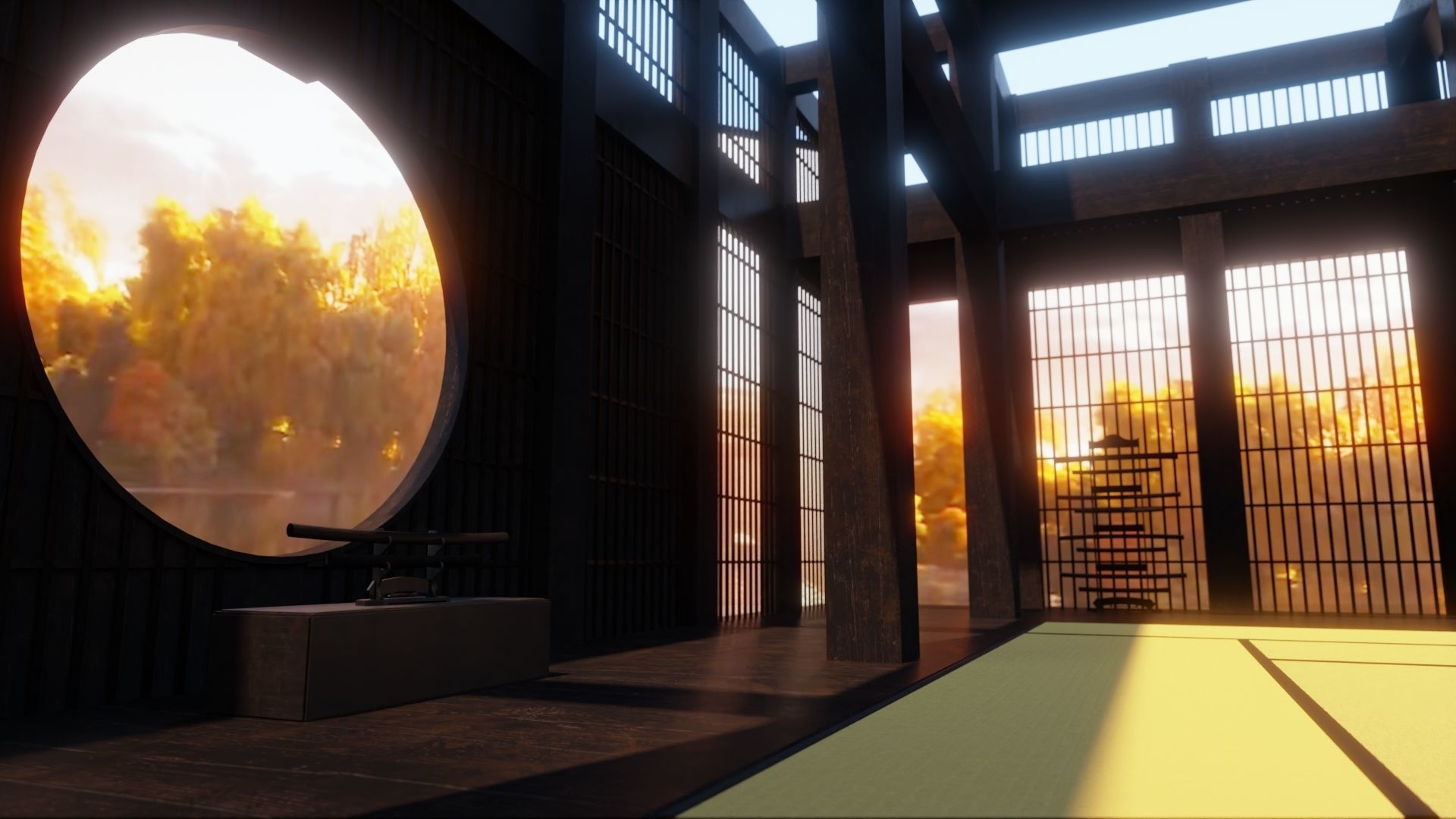 Japanese Tatami combat training Low-poly 3D model_2