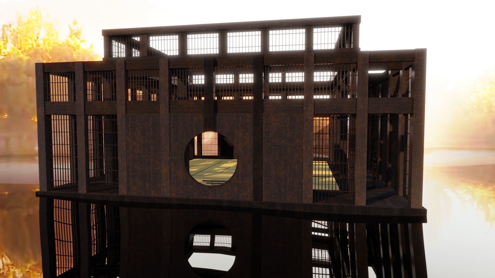 Japanese Tatami combat training Low-poly 3D model_4