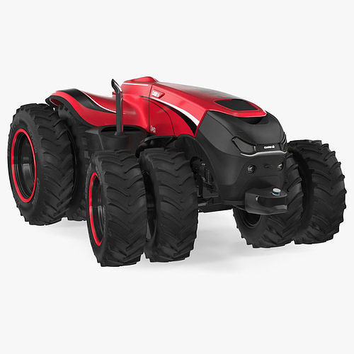 Self-Driving Drone Tractor New Rigged 3D model