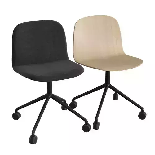 Visu Wide Chair Swivel W Castors 3D model