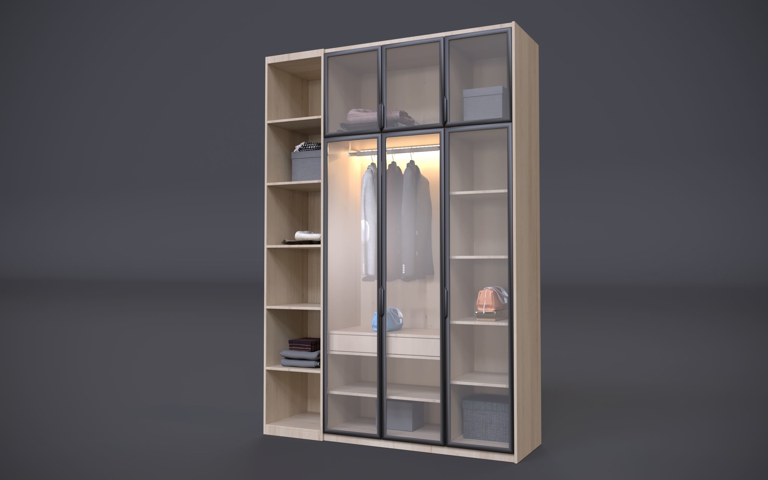 Wardrobe Cinema 4D and Corona Renderer 3D model_1