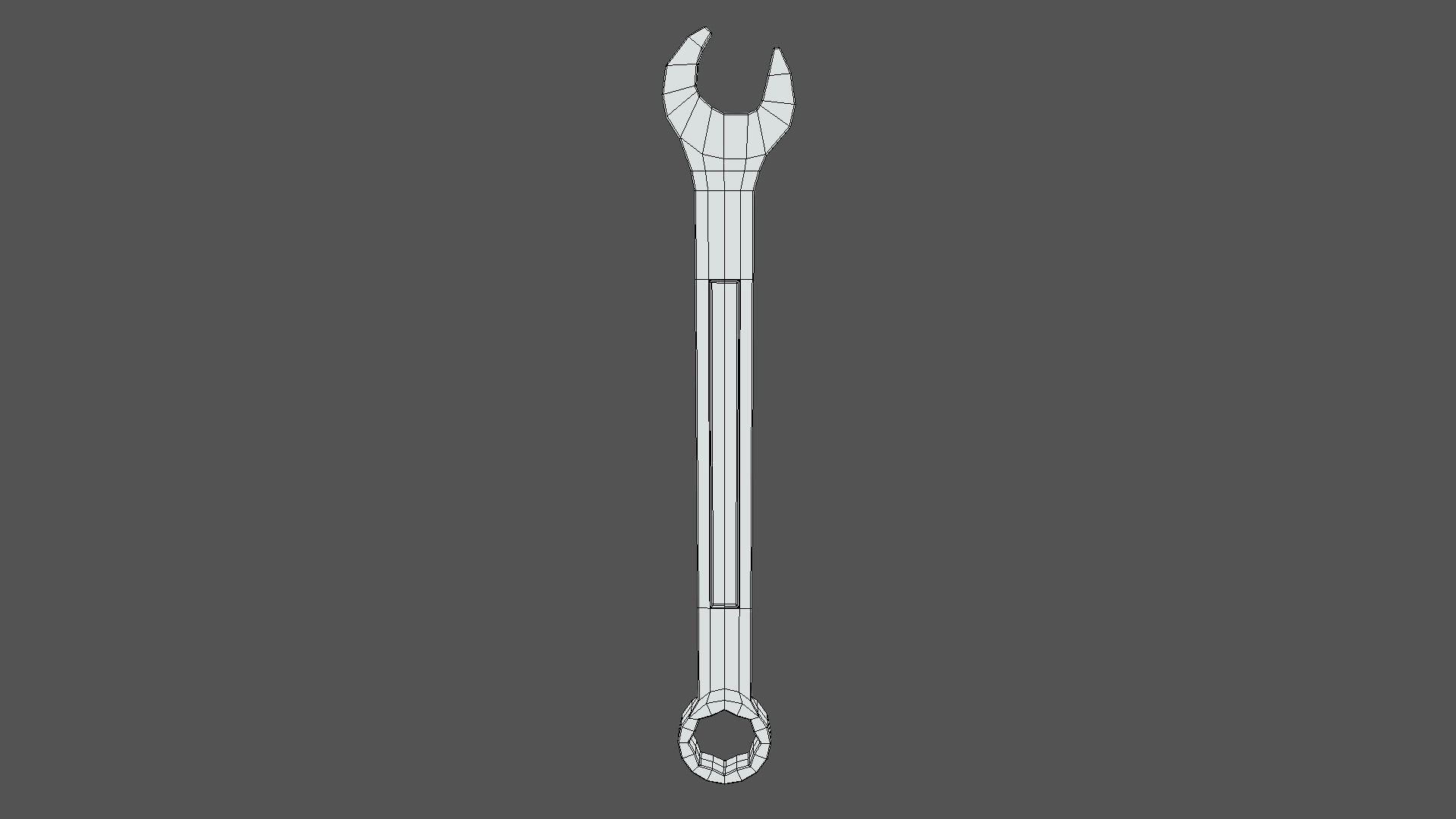 Low Poly Cartoon Wrench Low-poly 3D model_14