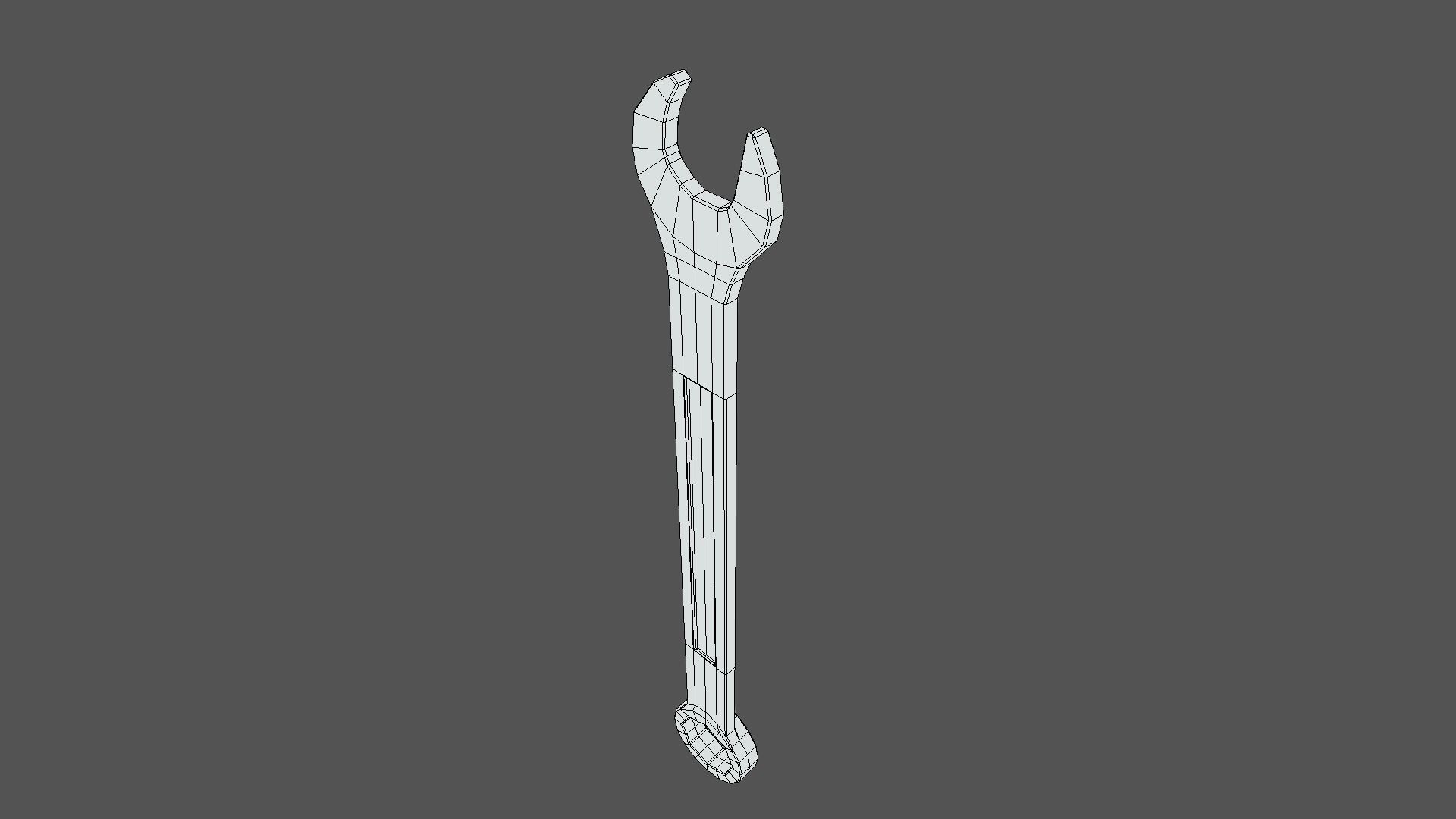Low Poly Cartoon Wrench Low-poly 3D model_15
