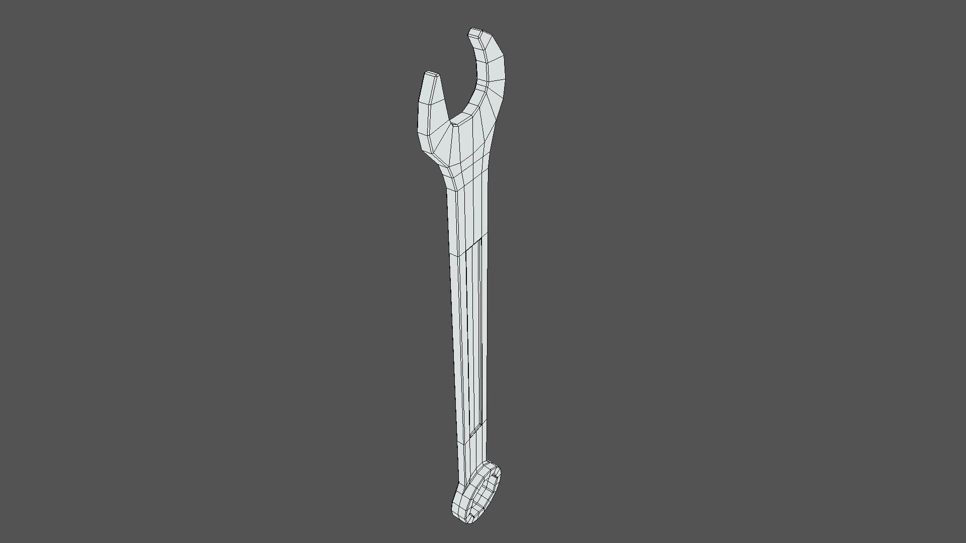 Low Poly Cartoon Wrench Low-poly 3D model_16