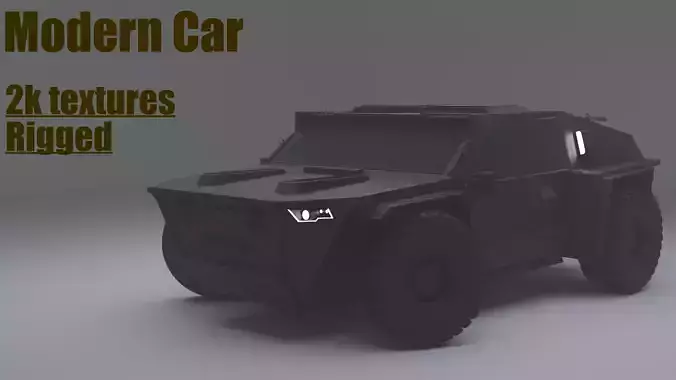 Modern car SCFI rigged Low-poly 3D model