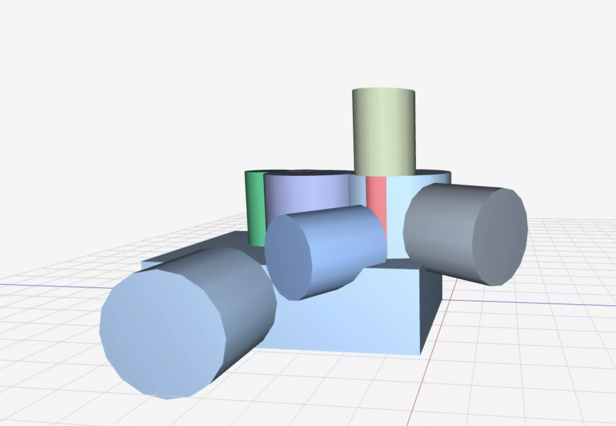 Cylinders different colored Free low-poly 3D model