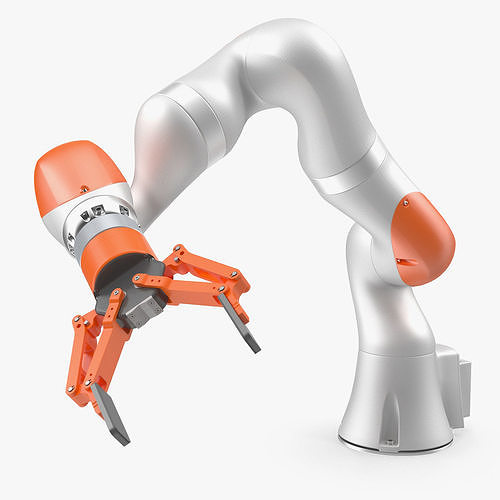Generic Robot Hand with Two Finger Gripper Rigged 3D model