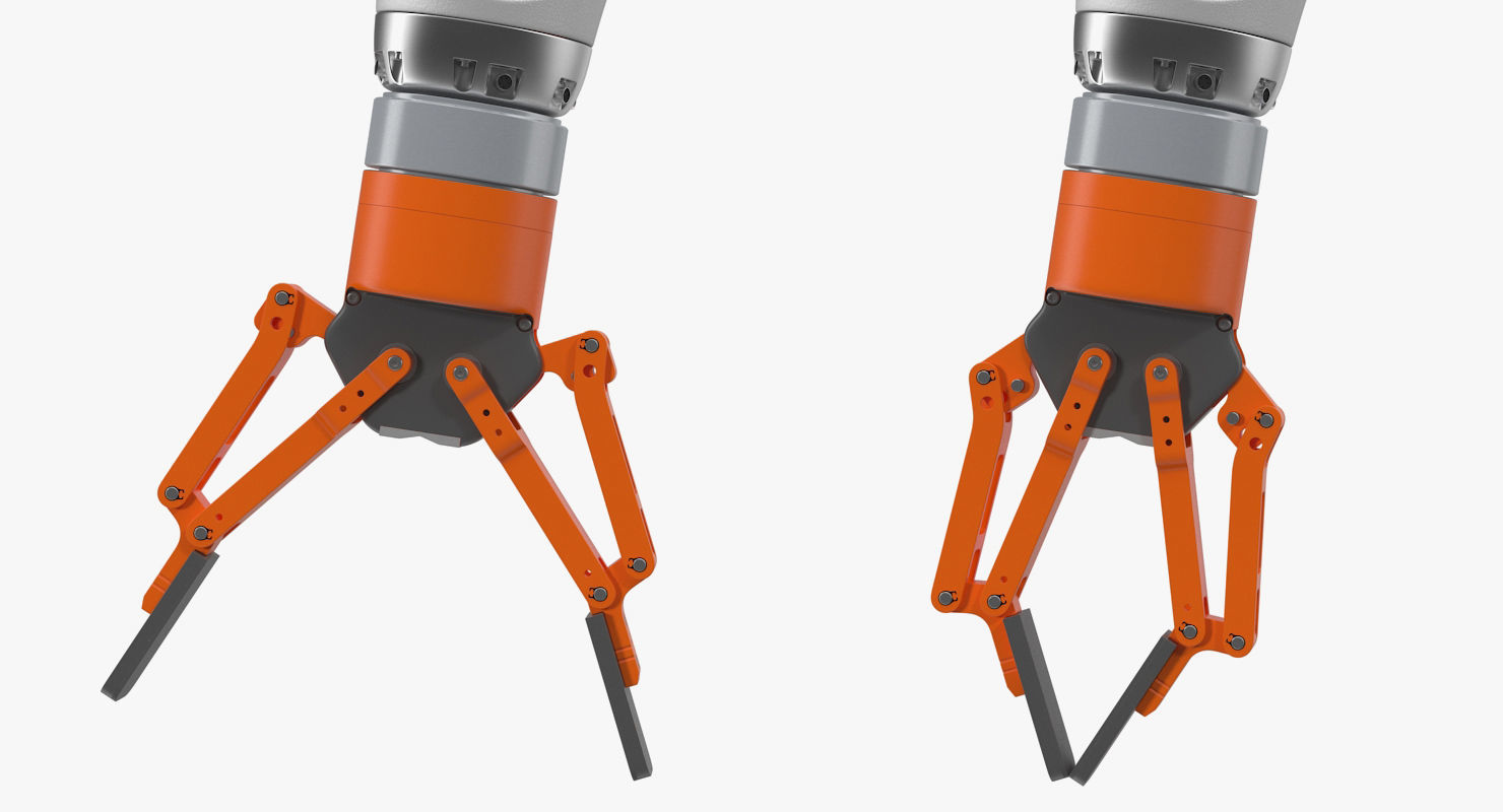 Generic Robot Hand with Two Finger Gripper Rigged 3D model_6