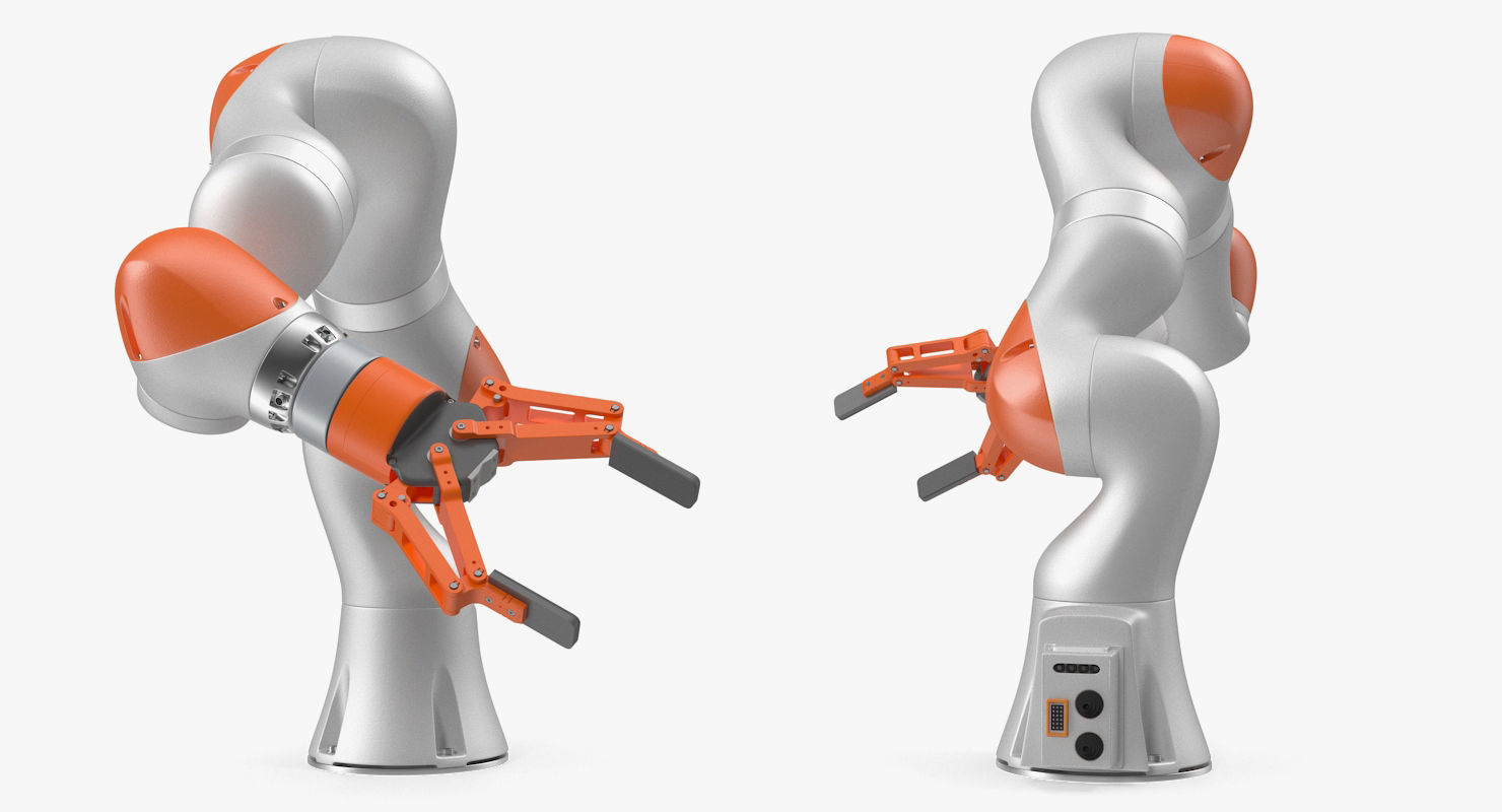 Generic Robot Hand with Two Finger Gripper Rigged 3D model_7