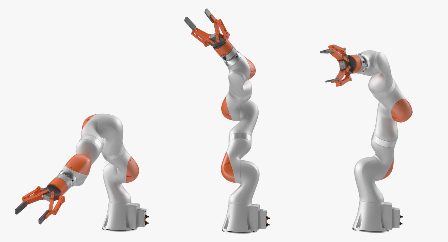 Generic Robot Hand with Two Finger Gripper Rigged 3D model_5