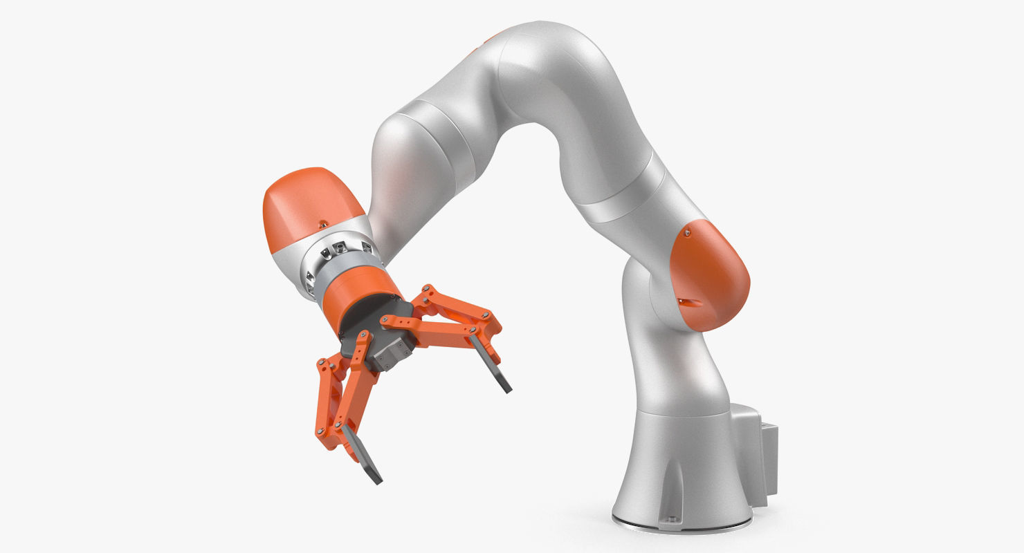 Generic Robot Hand with Two Finger Gripper Rigged 3D model_1