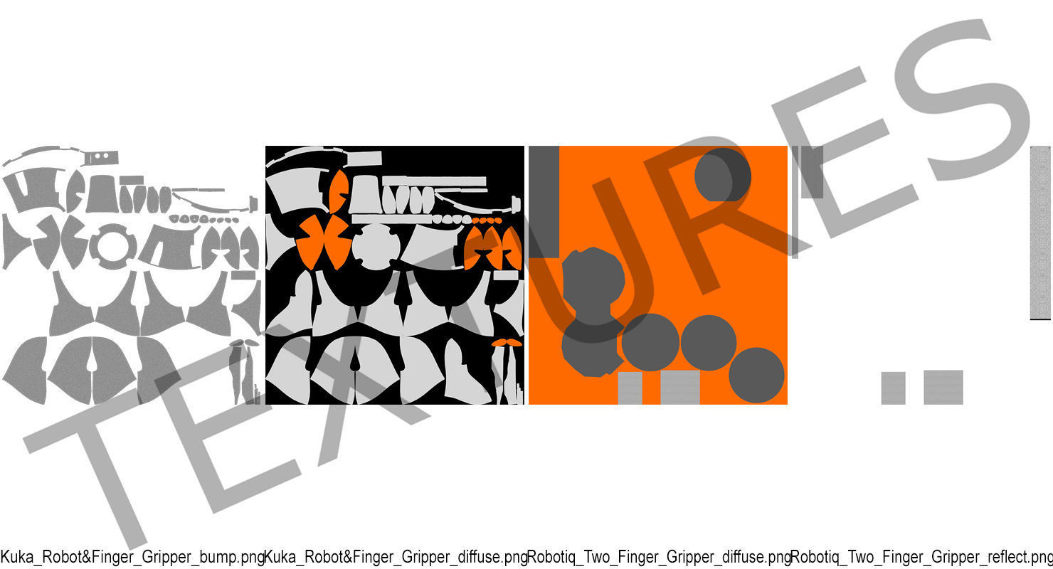 Generic Robot Hand with Two Finger Gripper Rigged 3D model_24